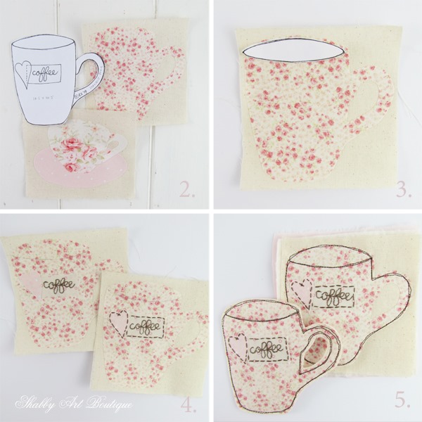 Step-by-step instructions for making teacup and coffee myg coasters - Shabby Art Boutique