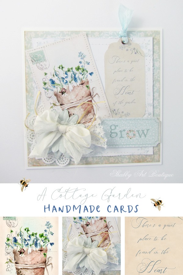 Tutorial for handmade cards - A Cottage Garden kit - the Handmade Club at Shabby Art Boutique