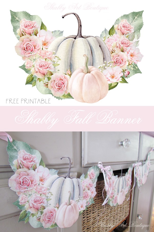 Free printable shabby & farmhouse fall banner from Shabby Art Boutique