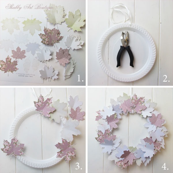 How to make a fall leaf wreath tutorial by Shabby Art Boutique