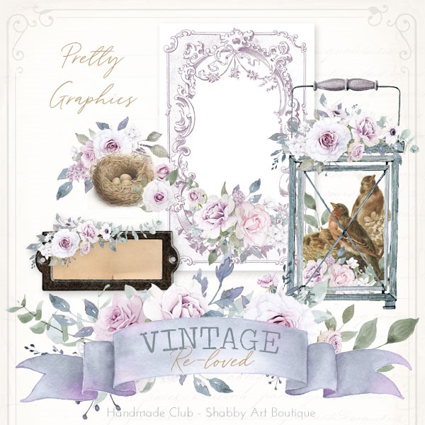 September kit for The Handmade Club at Shabby Art Boutique - Vintage Re-loved - Pretty Graphics
