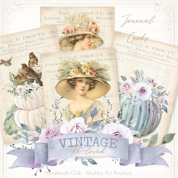 September kit for The Handmade Club at Shabby Art Boutique - Vintage Re-loved