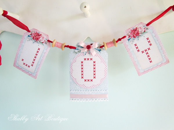 Christmas in the Shabby Art Boutique craft room - printable JOY banner