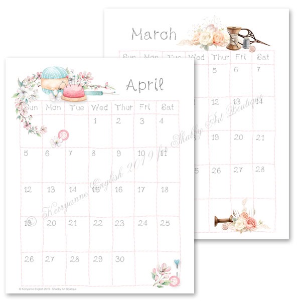 The 2020 Crafters Calendar available from Shabby Art Boutique - sample 2