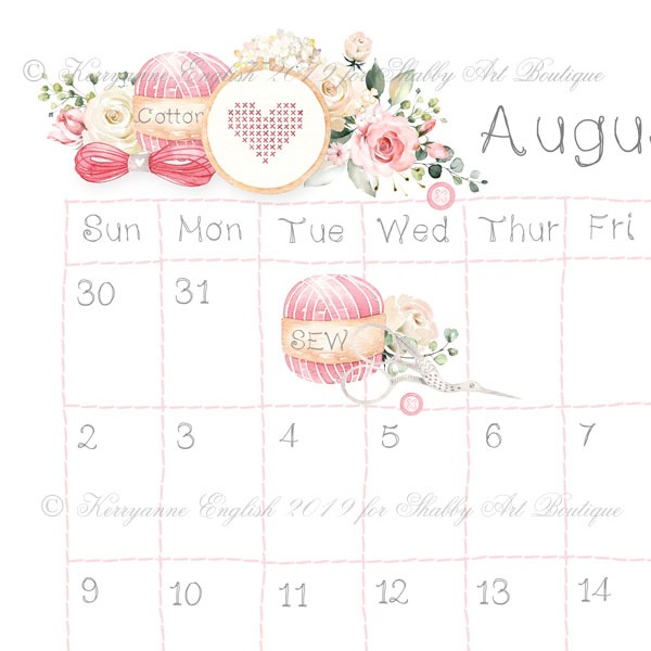 The 2020 Crafters Calendar available from Shabby Art Boutique