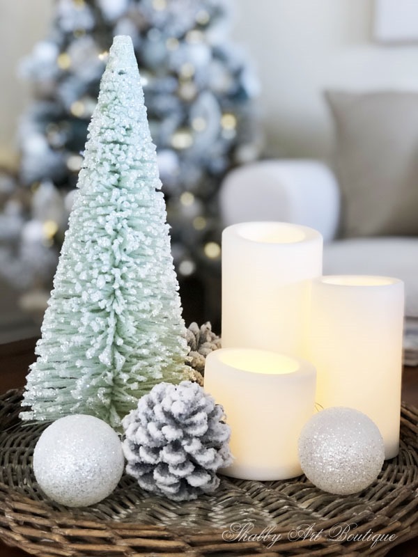 2019 Christmas in the living room - frosted trees - Shabby Art Boutique