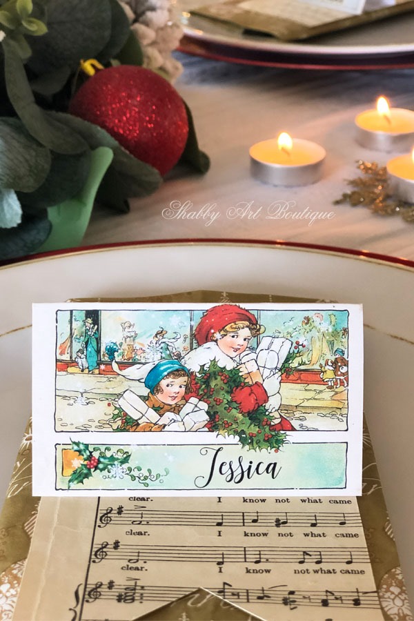 Printable vintage Christmas placecards from Shabby Art Boutique - sample 2