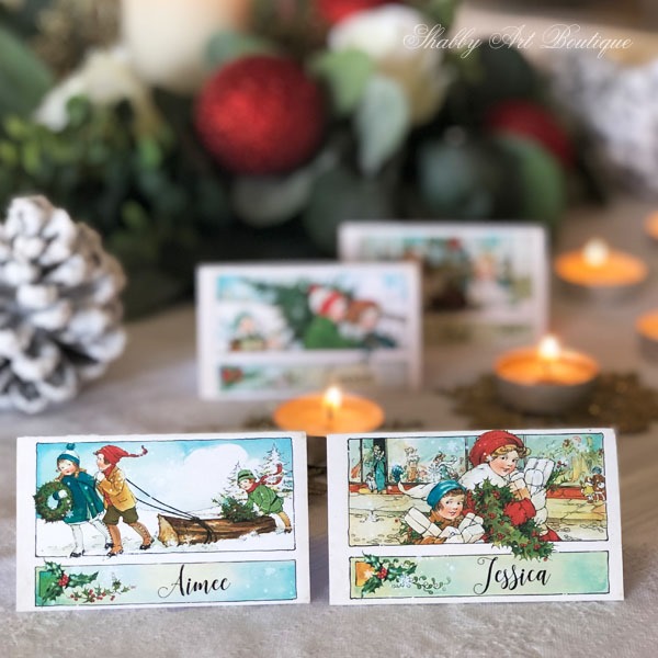 Printable vintage Christmas placecards from Shabby Art Boutique - sample 3