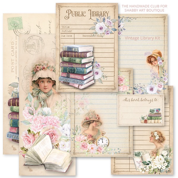 Vintage Library kit for the Handmade Club at Shabby Art Boutique