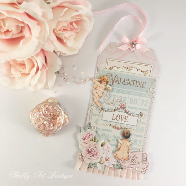 Free printable vintage Valentine pocket tag by Shabby Art Boutique - step 3