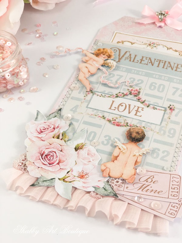 Free printable vintage Valentine pocket tag by Shabby Art Boutique