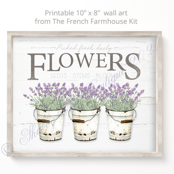 Printable 10 x 8 wall art from The French Farmhouse Collection - Available from the Handmade Club at Shabby Art Boutique