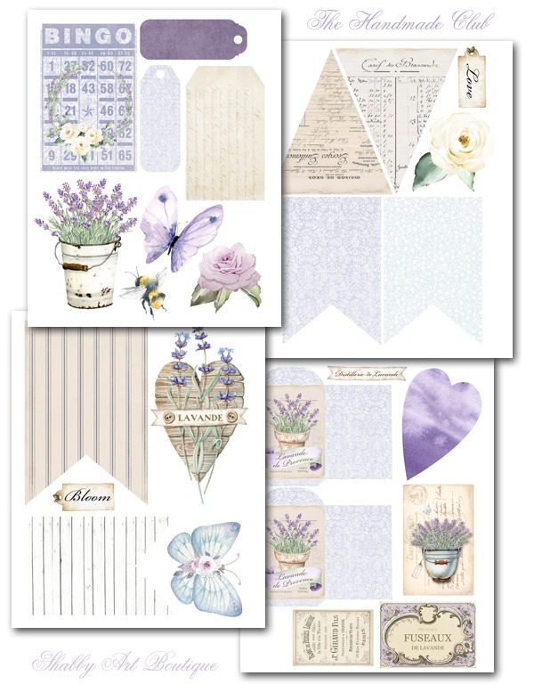 This printable French Farmhouse banner is part of the Janaury 2020 kit for the Handmade Club at Shabby Art Boutique