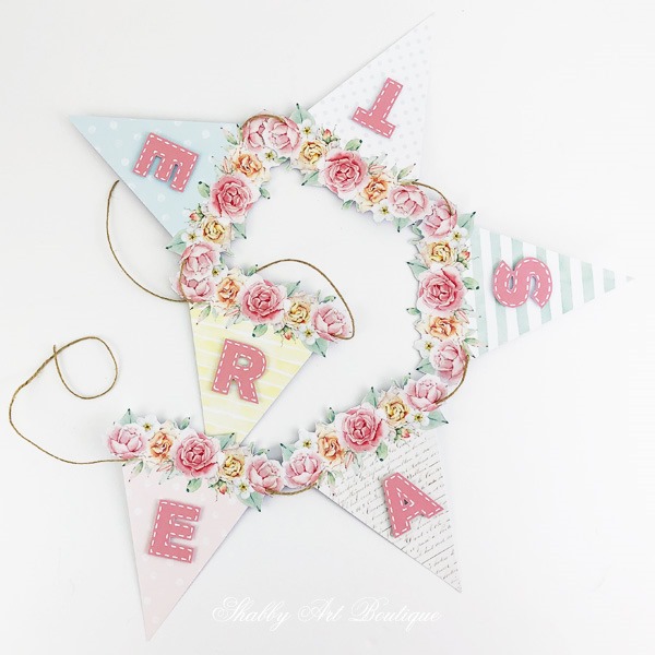 DIY - Pretty pastel Easter banner from the Handmade Club February kit at Shabby Art Boutique