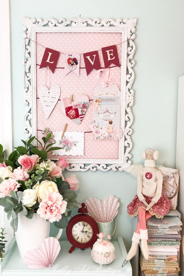 It's the season of love in the February craft room at Shabby Art Boutique - handmade Valantine decor