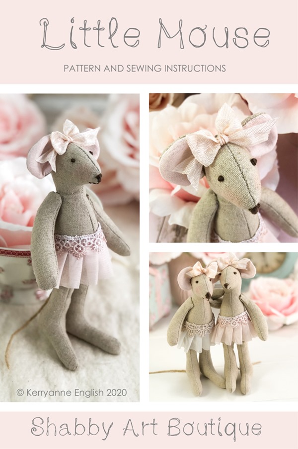 Download the full step by step instructions and pattern for this free Little Mouse project from Shabby Art Boutique