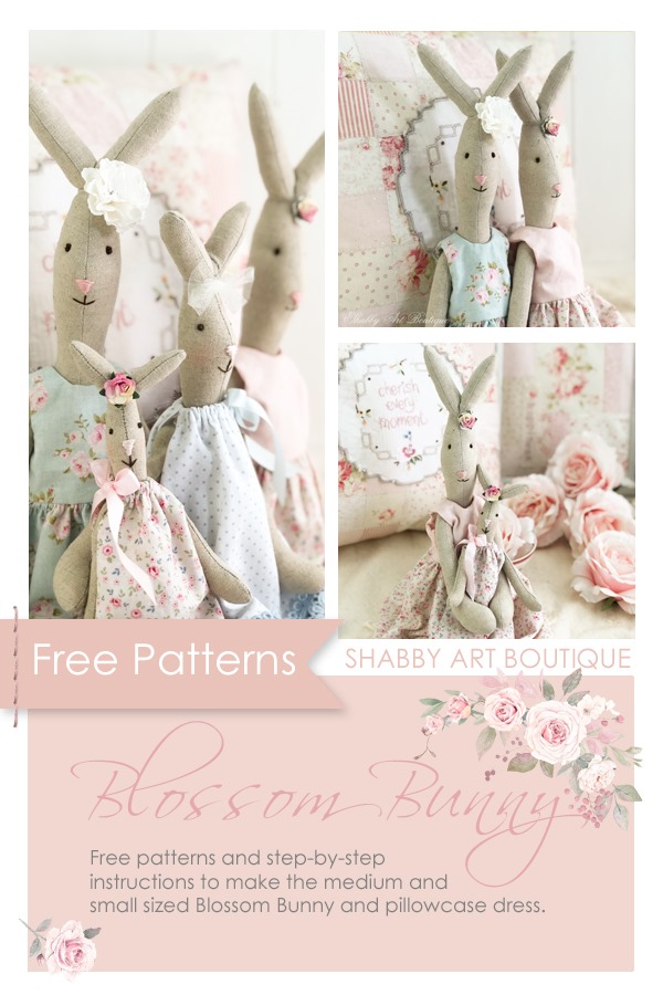 Free patterns to download for Blossom Bunny from Shabby Art Boutique