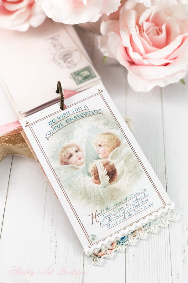 A Year of Vintage Postcards Project - April Easter 1 - free postcard printables at Shabby Art Boutique