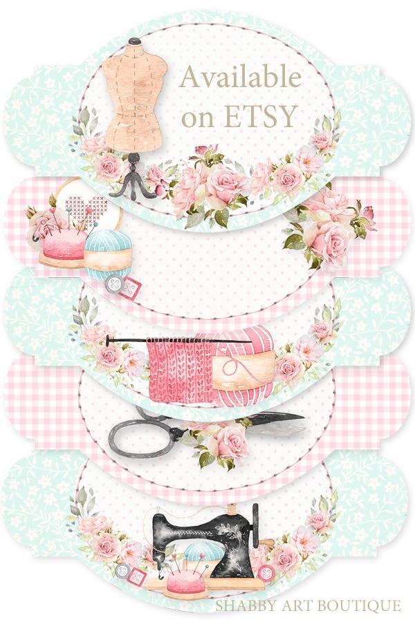 Printable craft labels available on ETSY from Shabby Art Boutique