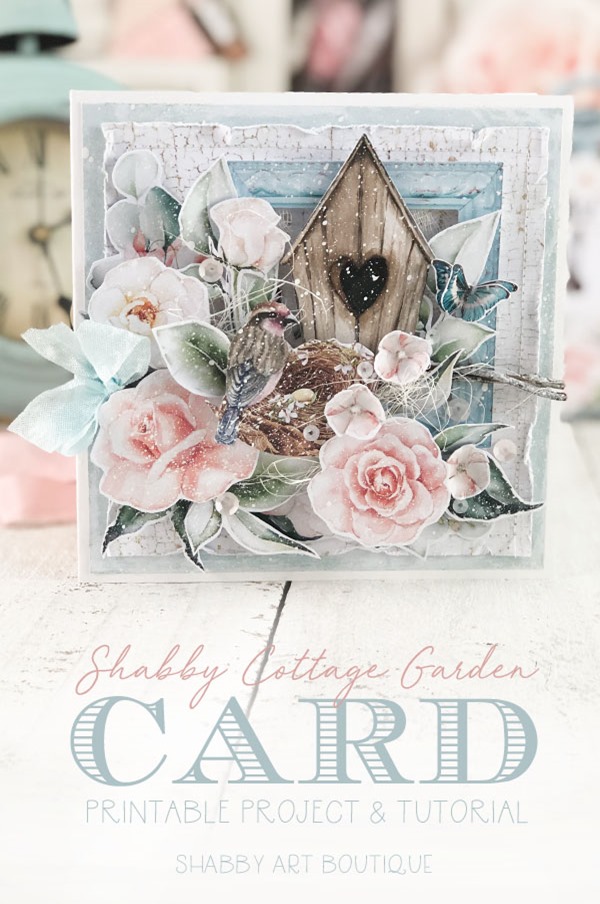 Shabby Cottage Garden card project from the May kit of the Handmade Club for Shabby Art Boutique