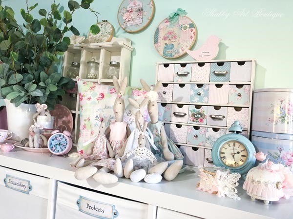 Changes to a much loved craft room style at Shabby Art Boutique - on top of IKEA storage unit