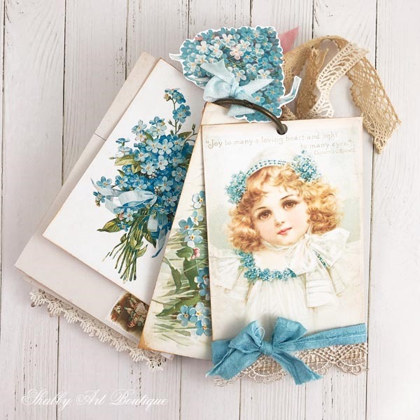 Free printable postcards for June - A Year of Vintage Postcards projects for Shabby Art Boutique