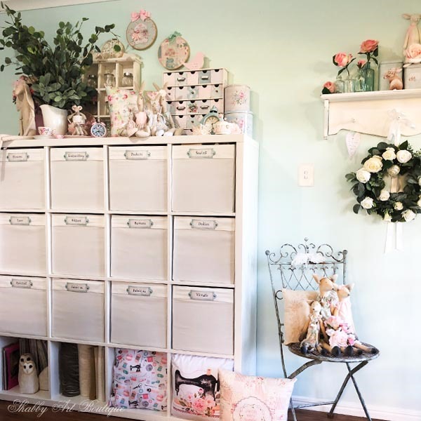 Returning to a much loved look in the craft room at Shabby Art Boutique- craft storage