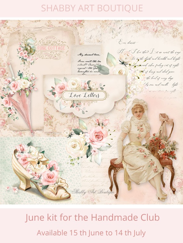 The Seaside Adventures June kit for the Handmade Club by Shabby Art Boutique - theme 1 - Rose Cottage