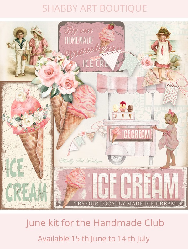 The Seaside Adventures June kit for the Handmade Club by Shabby Art Boutique - theme 3 - IceCream