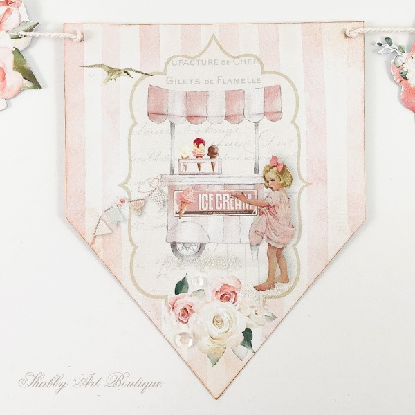 Victorian inspired ice cream bunting printable project from Shabby Art Boutique