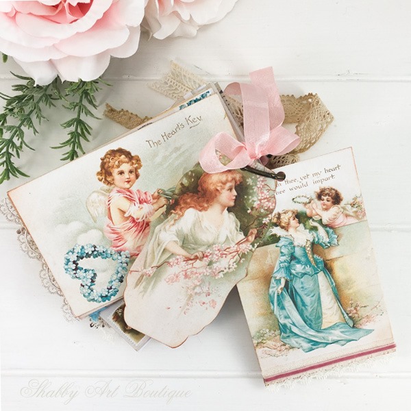July printables for the A Year of Vintage Postcards project by Shabby Art Boutique