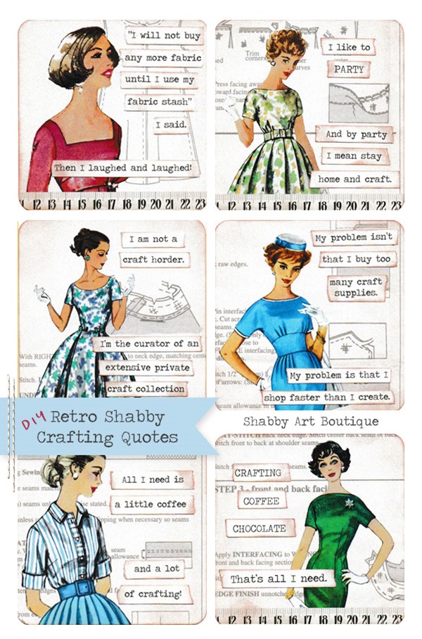 Make your own Retro Shabby Crafting Quotes using the Retro Shabby kit by Shabby Art Boutique