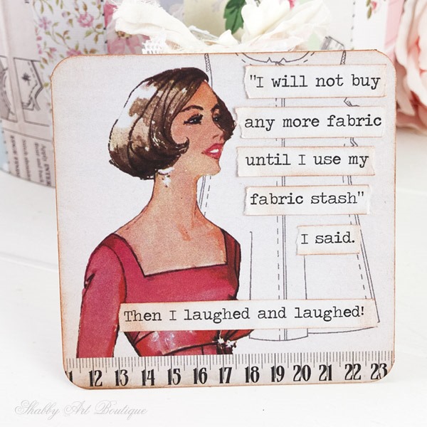 Retro crafting quotes project using the Retro Shabby kit from the Handmade Club - Shabby Art Boutique