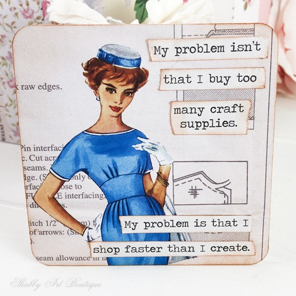 Retro crafting quotes project using the Retro Shabby kit from the Handmade Club - for Shabby Art Boutique