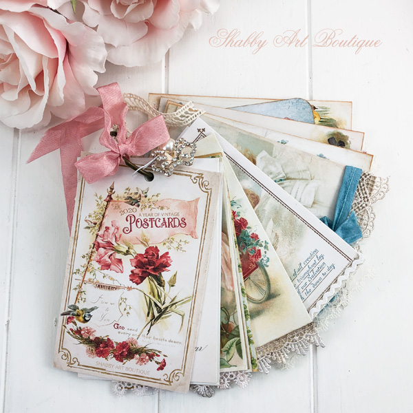 A Year of Vintage Postcards ~ August - Shabby Art Boutique