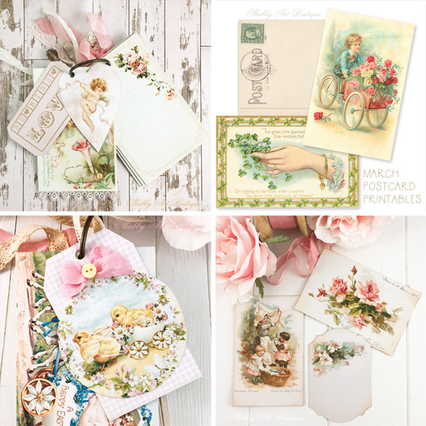 A Year of Vintage Postcards–December - Shabby Art Boutique