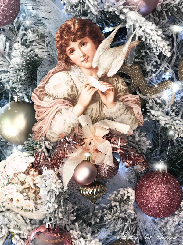 Edwardian handmade Christmas decorations, Angel on Christmas tree, Paper  decorations Stock Photo - Alamy