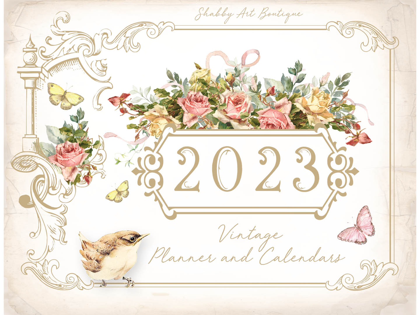 Shabby Art Boutique digital kit - 2023 Vintage Planners and Calendars - kit available on Etsy