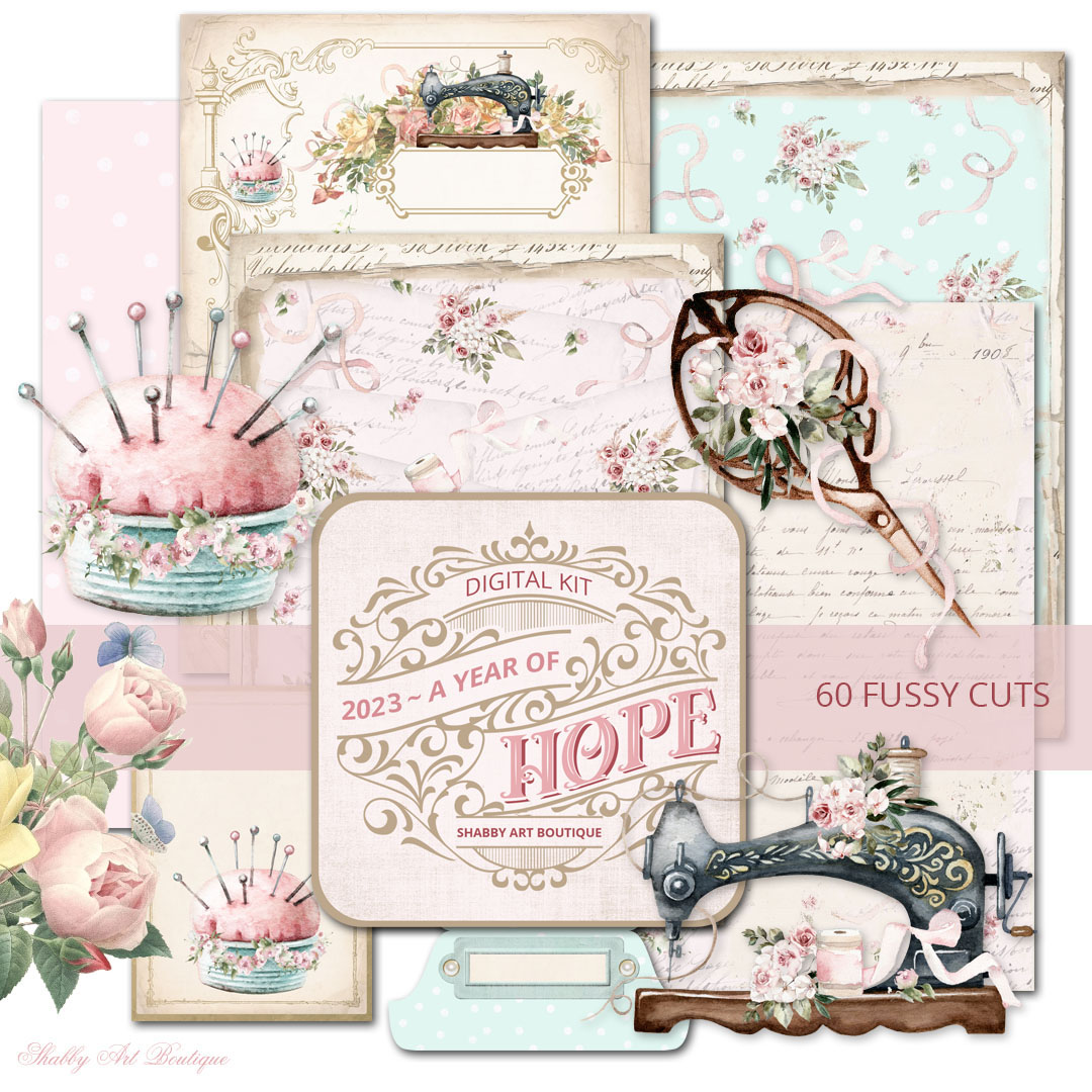 Shabby Art Boutique digital kit - 2023 Vintage Planners and Calendars available on Etsy