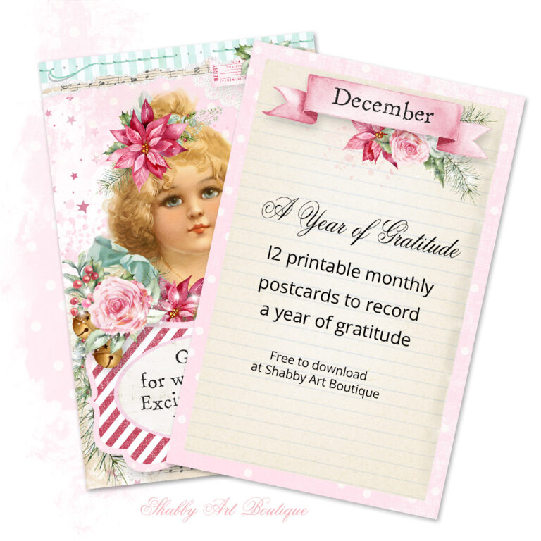 A Year of Gratitude ~ December Printable - Shabby Art Boutique