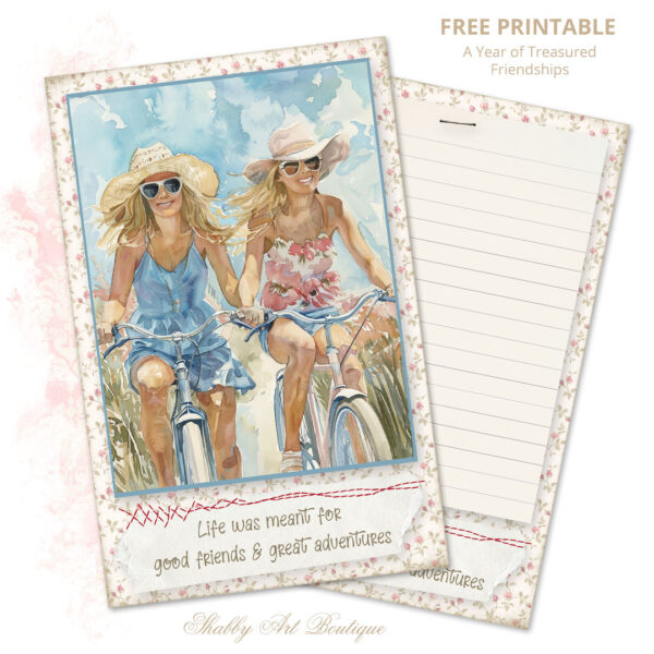A Year of Treasured Friendships ~ August Printable Cards - Shabby Art ...