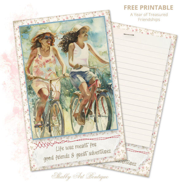 A Year of Treasured Friendships ~ August Printable Cards - Shabby Art ...